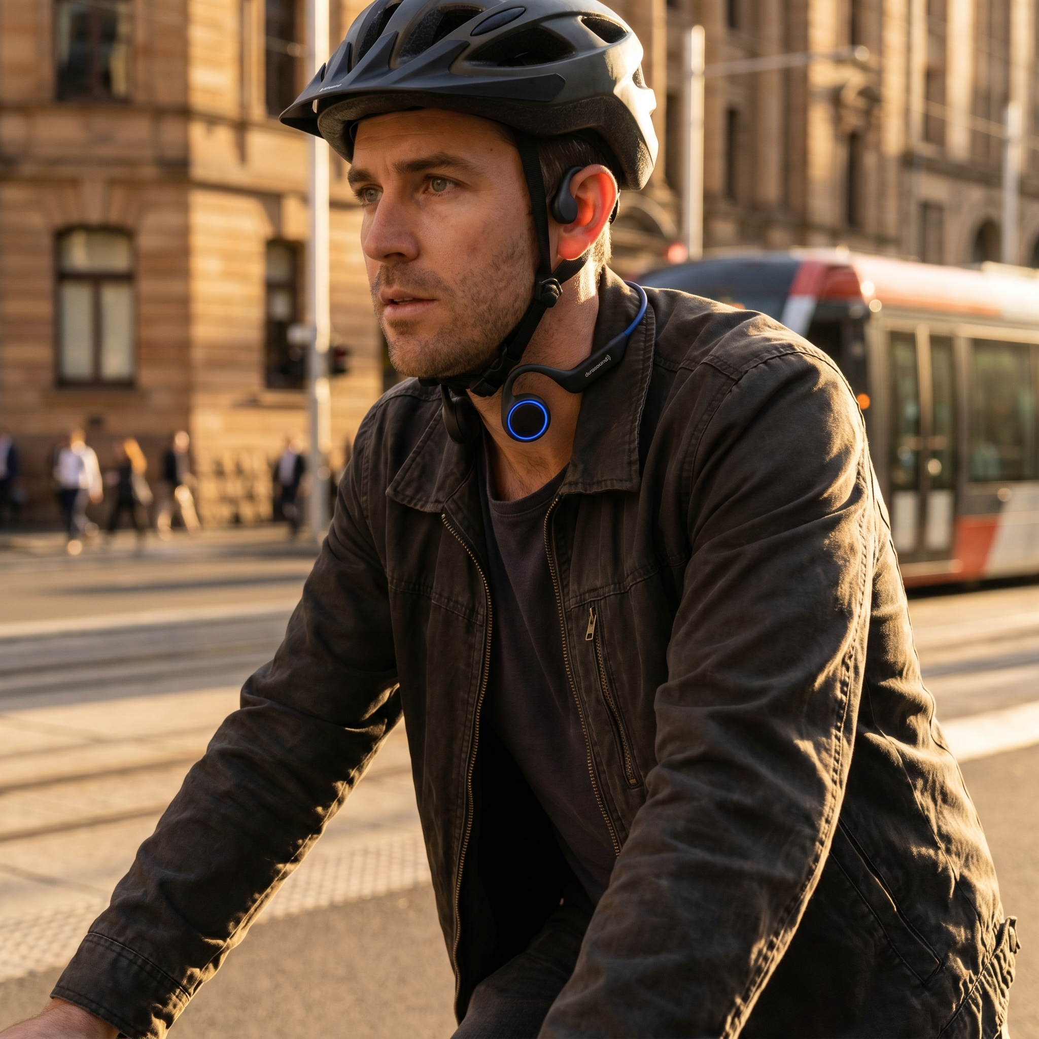 Durasound Open Run — worn while cycling in Sydney